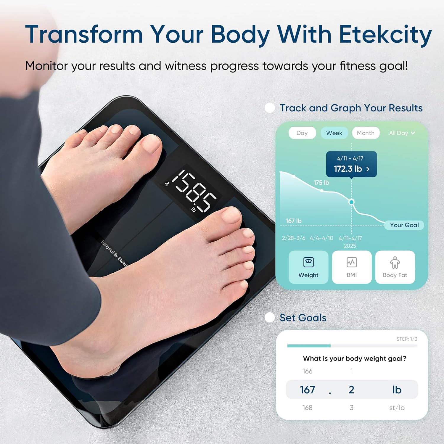 EtekFit Scale skleněný design